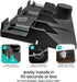 1 Count Modern Innovations Large Black Bedside Shelf for Bed, Clip On Nightstand with Cup Holder and Cord Holder