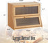 GHWIE Double Layer Bamboo Bread Box, Large Capacity Kitchen Counter Storage Bin with Acrylic Wavy Door Panel, Natural