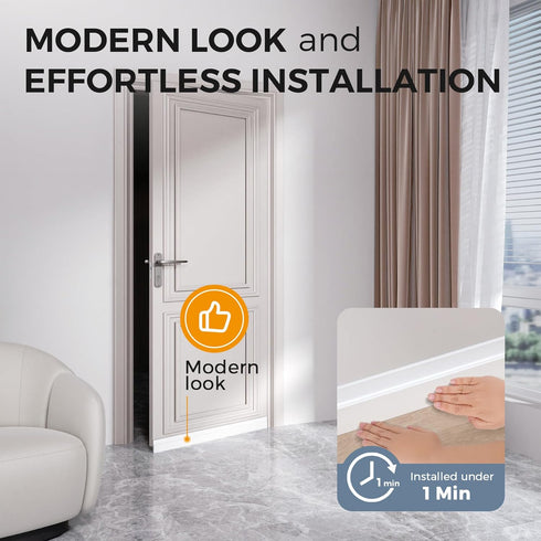 GroTheory 2 Pack Door Draft Stopper, Under Door Sweep for Exterior & Interior Doors, Weather Stripping Door Seal, White