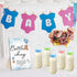 12 1 Roowest Bottle Chug Baby Shower Game Favors Pcs Baby Shower Bottles Favor with Wooden Sign for Gender Reveal Party