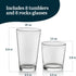 Libbey Flare Tumbler and Rocks Glasses Set, Stylish Lead-Free Drinking Glasses Set of 16 for Kitchen and Parties