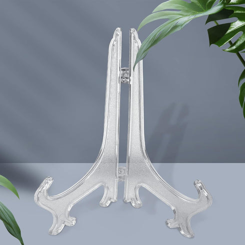 24 Pieces Picture Easel Stand, Clear Plate Stand, 5 Inch Card Display Holder for Photos Decoration