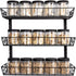 SWOMMOLY Adjustable Wall Mount Spice Rack, 3-Tier Dual-use Organizer, Black