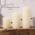 BASK Mottled Pillar Candles, Unscented Ivory Set of 3, Dripless, Smokeless for All Occasions