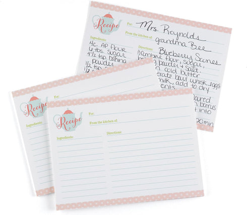 Recipe Cards, 6.25 x 4.675-Inch, for Tea Time