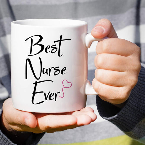 Retreez Funny Mug - Best Nurse Ever, 11 Oz Ceramic Coffee Mug, Funny Graduation Birthday Gift