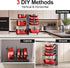 MUDEELA Pots and Pans Organizer Rack, 8-Tier Kitchen Storage Pot Racks, Adjustable Organizers with 3 DIY Methods