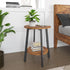 sthmec 2-Tier Side Table, Small Round End Table with Storage Shelf for Small Space, Bedside Table Sofa Couch Table