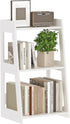 3-Tier (11.8" 15.7" 27.6" Bathroom Ladder Shelf Freestanding, White Floor Shelves Open Shelving Unit, Small Bookshelf