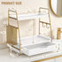 ROPALINS 2-Tier Counter Counter 13'' Bathroom Organizer with Drawer & Removable Basket, Wood & Metal Vanity Organizer