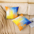 Set 2, 16x16 Inches, Feelyou Throw Pillow Covers, of Yellow Blue Decorative Pillow Cover, Abstract Art Painting Pillow