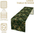 Nitmbi 13x60inch Marble Table Runner,Green Golden Marble Texture Abstract Art Pattern Table Runner for Coffee Table