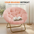 Cozy Sweetcrispy Saucer Chairs, Comfy Folding Faux Fur Living Room Reading Lounge Chair with Soft Thick Padded Seat