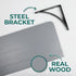 Reinforced Steel Bracket Grey Wall Shelves - Easy to Install, Template and Video Included - Grey Shelf for Wall, Gray