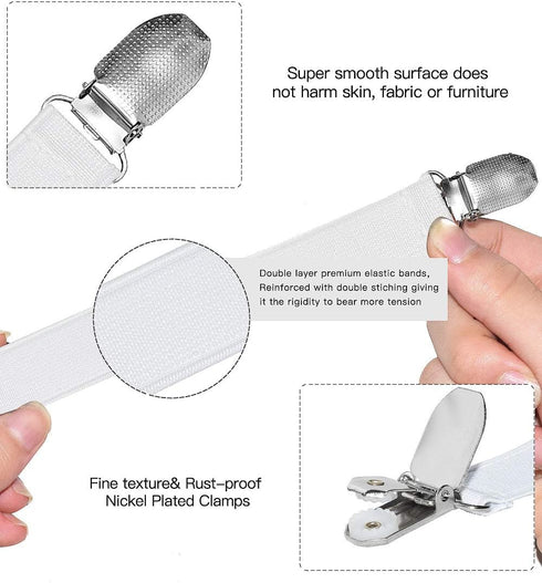 Goodtimes Ironing Board Cover Clips, Adjustable Ironing Board Pad Braces Fasteners Mini Suspenders - Keep Cover Flat and Secure Tention Clips by Goodtimes