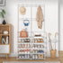 Laiensia 5-Tier Entryway Coat Rack - Coat and Shoe Rack with 8 Hooks for Bedroom, Hallway, Office - White