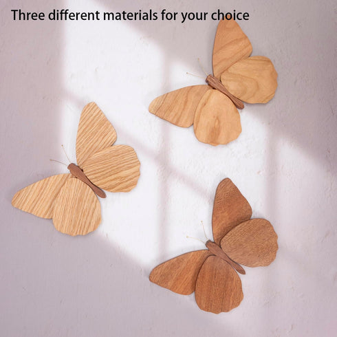 Telinego 2 Pack Handmade Wooden Butterfly Wall Art Hanging Decor Butterflies Wall Art Hanging Sculpture for Bedroom