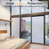 LUTE Frosted Glass Window Film, Static Cling Removable Heat Control Coverings for Bathroom, 17.5" x 78.7" (Pure)