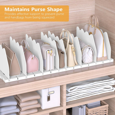 Ronlap Purse Storage Organizer for Closet, Adjustable Shelf Dividers Rack for Handbag Separators, Closet Organization,