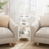3-Tier 24in Small Round Side Table for Living Room with Storage Basket Small Space Saving End Table Nightstand Couch