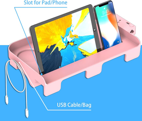 Hiree 2 Bedside Shelf for Dorm Bunk Bed with USB Charging Port and AC Outlets, Bed Side Table Tray Organizer, College