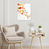 LB Farmhouse Fall Wall Art - Red Orange Maple Leaf on Rustic Grey Canvas, Ready to Hang for Living Room and Bedroom,
