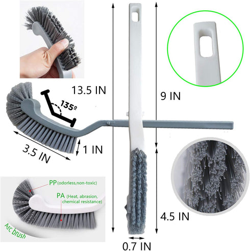 Bathroom Brushes Kitchen Cleaning Brush Set, Toilet Bowl Brush, Stiff Bristles, Durable 13.5-Inch Deep Cleaning