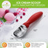 Spring Chef Ice Cream Scoop with Soft Grip Handle, Professional Heavy Duty Sturdy Scooper, Red
