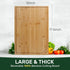 Kikcoin Bamboo Cutting Board, Extra Large Wood Cutting Board with Deep Juice Groove and Handle, 17.6" x 12"