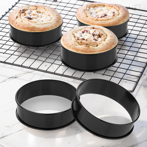 8PCS Nonstick English Muffin Rings, 4 Inch Stainless Steel Baking Rings with Silicone Brush