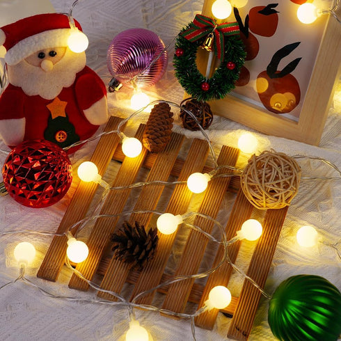 AUAUY 40 19.6FT 2 String Lights, LED String Lights Battery Operated Modes, Christmas Lights Bedroom, Waterproof Outdoor