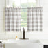 Elrene Home Fashions Buffalo-Check Tier Curtain Set, 30" x 24" (Set of 2 Tiers), Gray/White for Bathroom or Kitchen
