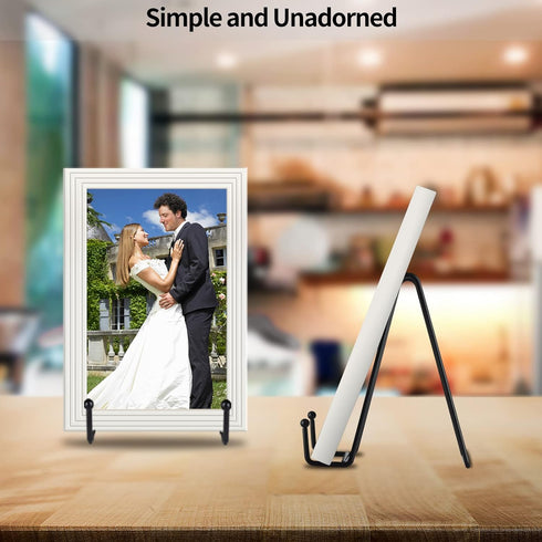 IBosins 5 Pack 6 Inch Metal Plate Holder Display Stands for Picture, Book, Photo Easel, Collectibles