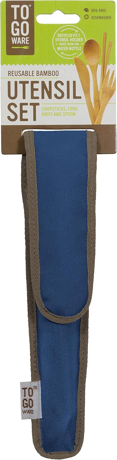 To-Go Ware Bamboo Travel Utensils, Utensil Set with Carrying Case, Indigo