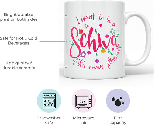 YouNique Designs Schwa Coffee Mug, 11 Ounces, SLP Gifts for Speech Pathology, Speech Therapist