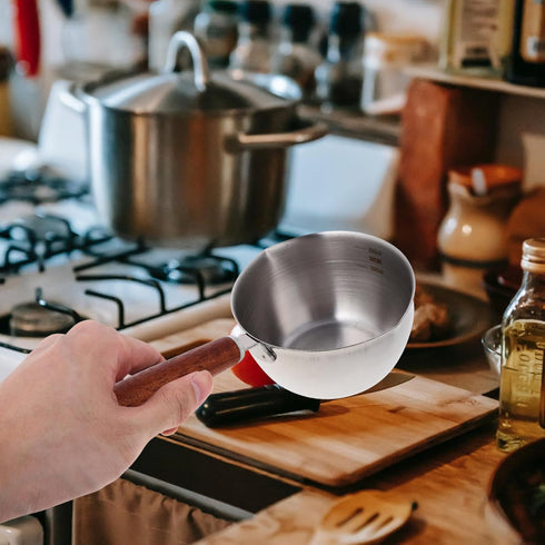 HEMOTON Butter Melting Pot, 150ml Stainless Steel Saucepan with Spout for Ramen, Milk, Cheese