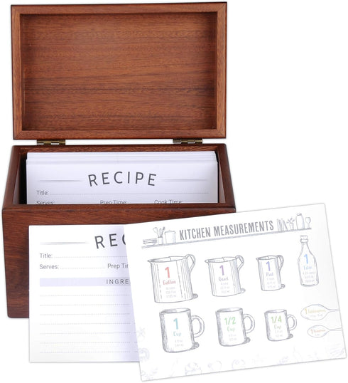 Modern Recipe Cards (Set of 60): 4x6” Double-Sided Premium Thick Card Stock with Bonus Measuring Chart