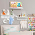 Set Ollieroo of Four Floating Book Shelves for Wall, Nursery Book Shelf for Kids Room, Bamboo Wood Hanging Bookshelf