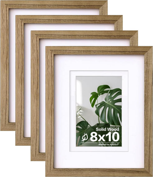 Egofine 8x10 Picture Frames with Plexiglass, Display Pictures 4x6/5x7 with Mat or