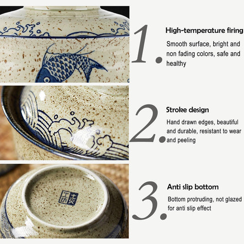 VanEnjoy Microwavable Ramen Bowl with Lid, 25 Oz Japanese Soup Bowl, Black Ceramic