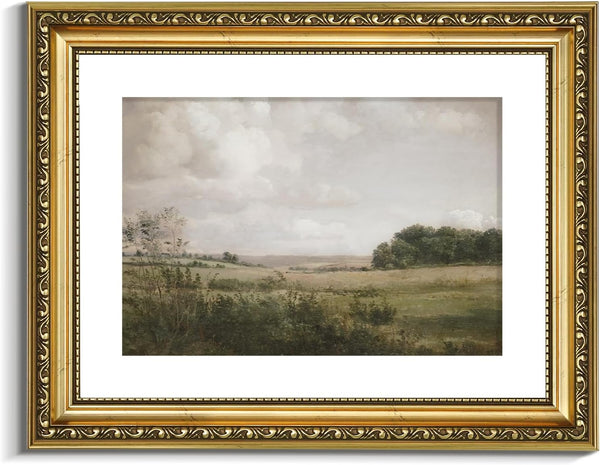 VIYYIEA Vintage Gold Framed Landscape Wall Art, Bedroom Living Room Nature Scenery Picture Wall Decor, Canvas Prints,