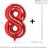 40 Inch Red Big Number 8 Birthday Party Decoration Foil Balloons for Anniversary, Wedding, Girls and Boys