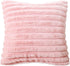 Super Soft Throw Pillow Cover, 20x20 Double Side Faux Fur Cushion Cover, Pink, 1 Piece
