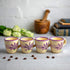City to Cottage Handcrafted Cream Lavender Floral Espresso Cups - Set of 4 for Espresso Machine