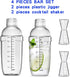 4 pcs Clear Cocktail Shaker Set, 2 pcs Plastic Bar Shaker with 2 pcs Plastic Double Measuring Jigger