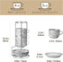 4 OZ Set 4, Set MALACASA Porcelain Espresso Cups with Saucers and Metal Stand of Stackable Cappuccino Cups, Marble Gray