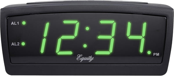 Equity by La Crosse 30229 LED Digital Alarm Clock, 0.9-Inch, Green