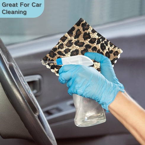 ALAZA Leopard Cheetah Prints Kitchen Towels - Super Soft & Absorbent Dish Clothes for Drying Dishes, Set of 6