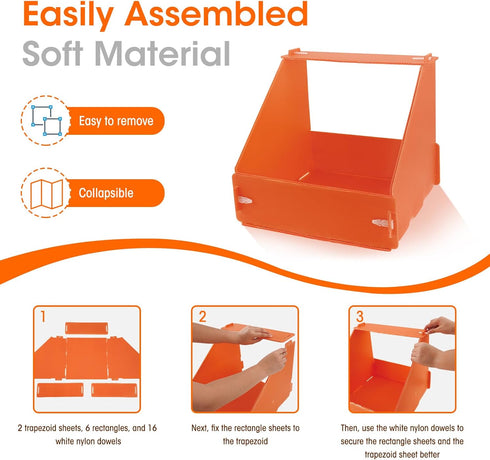 Touri 6 Pack Chicken Nesting Boxes for Laying Eggs for Hens Ducks and Poultry, Orange