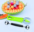 DIANCHU 2 Pieces Melon Baller Scoop Set - 4 In 1 Stainless Steel Fruit Tool Set for Melon Baller, Carving Knife, Seed